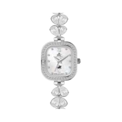 Paris Polo Club PPC-FE13-SL-WE White Dial Sparkling Crystal Bracelet Women Watch
